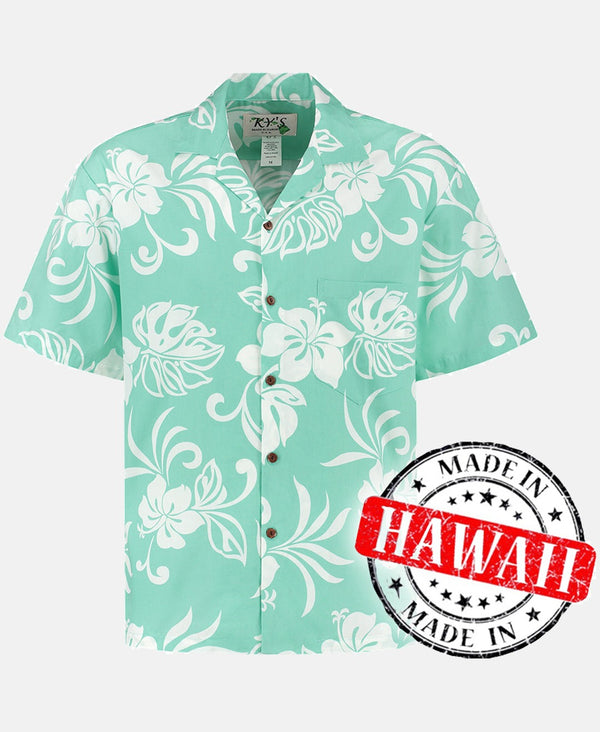 Hawaiihemd Ferien-Flair Türkis
