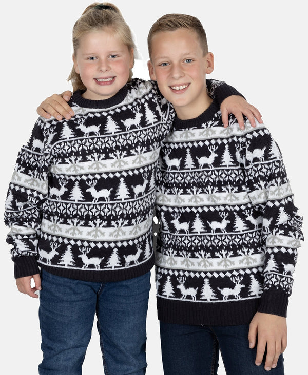Weihnachtspullover Modernes Blau & Weiß