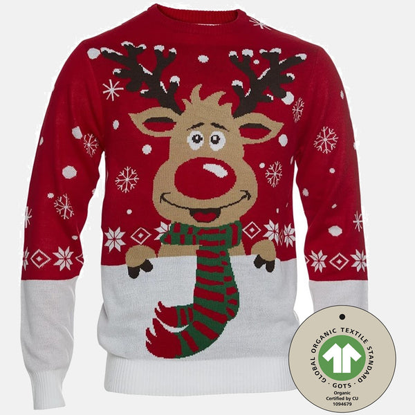 Weihnachtspullover Rudolf mit Schal