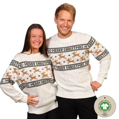 Weihnachtspullover Traditionelles & Stilvolles Weiß