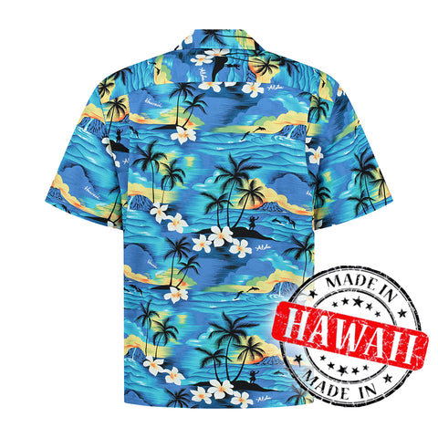 Hawaiihemd Tropisches Hawaii Blau