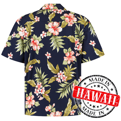 Hawaiihemd Hibiskusblau