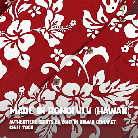 Hawaiihemd Hawaii Blumen Rot