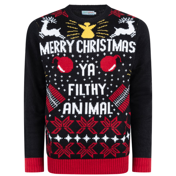 Weihnachtspullover Merry Christmas Ya Filthy Animal