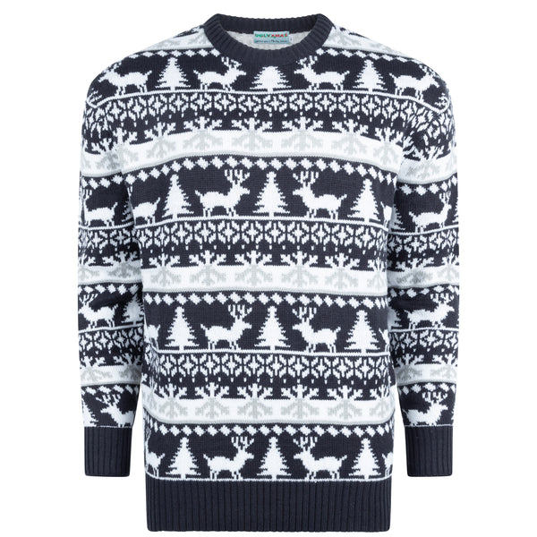 Weihnachtspullover Modernes Blau & Weiß