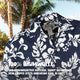 100% Baumwolle: Hawaiihemd Hawaii Blumen Blau