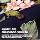 Knöpfe aus Kokosnuss-Schalen: Hawaiihemd Hibiskusblau im Detail