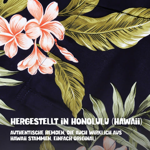 Hergestellt in Honolulu (Hawaii): Hawaiihemd Hibiskusblau