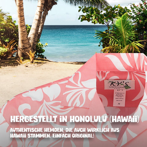 Hergestellt in Honolulu (Hawaii): Hawaiihemd Ferien-Flair Rosa