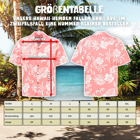Größentabelle Hawaiihemd Ferien-Flair Rosa