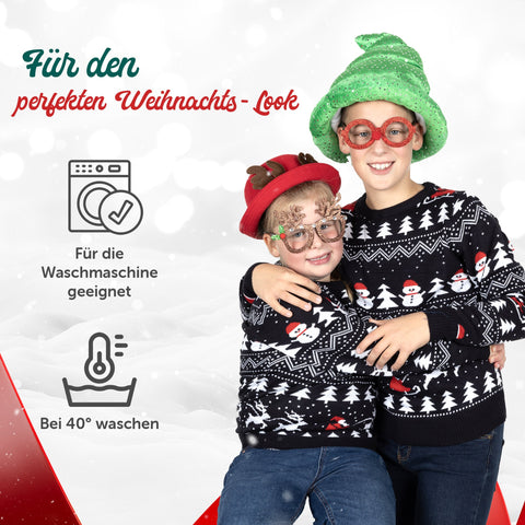 Für den perfekten Weihnachts-Look: Weihnachtspullover Stilvolle Weihnachten für Kinder, für die Waschmaschine geeignet, bei 40 Grad waschen