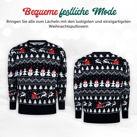 Bequeme festliche Mode: Weihnachtspullover Stilvolle Weihnachten für Kinder von vorne und hinten