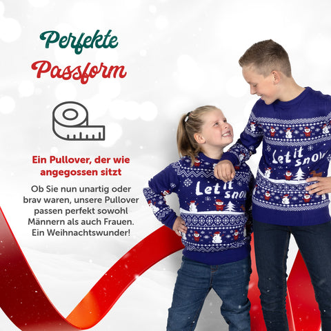 Perfekte Passform: Weihnachtspullover Let it Snow für Kinder