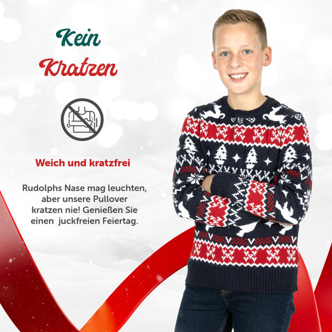 Kein Kratzen: weicher Weihnachtspullover Traditionell & Gemütlich für Kinder