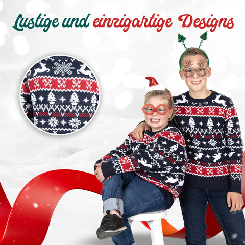 Lustige und einzigartige Designs: Weihnachtspullover Traditionell & Gemütlich für Kinder im Detail