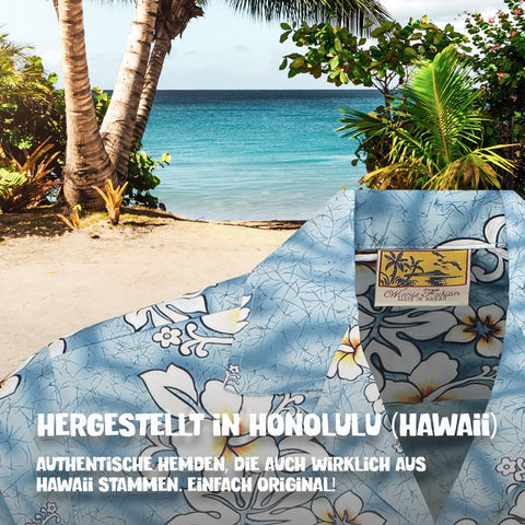 Hergestellt in Honolulu (Hawaii): Hawaiihemd Ozean Oase