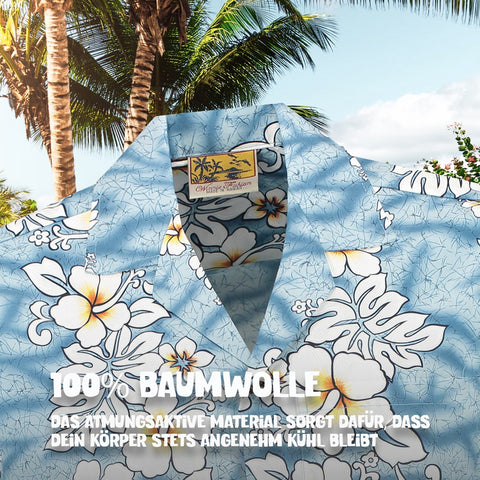 100% Baumwolle: Hawaiihemd Ozean Oase