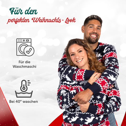 Für den perfekten Weihnachts-Look: Weihnachtspullover Traditionell & Gemütlich, für die Waschmaschine geeignet, bei 40 Grad waschen