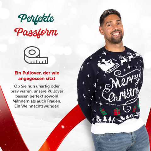 Perfekte Passform: Weihnachtspullover Merry Christmas Stilvoll für Damen und Herren