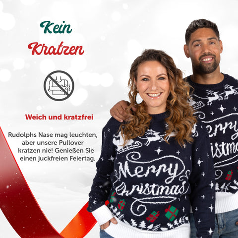 Kein Kratzen: weicher Weihnachtspullover Merry Christmas Stilvoll