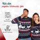 Für den perfekten Weihnachts-Look: Weihnachtspullover Spielende Rentiere, für die Waschmaschine geeignet, bei 40 Grad waschen