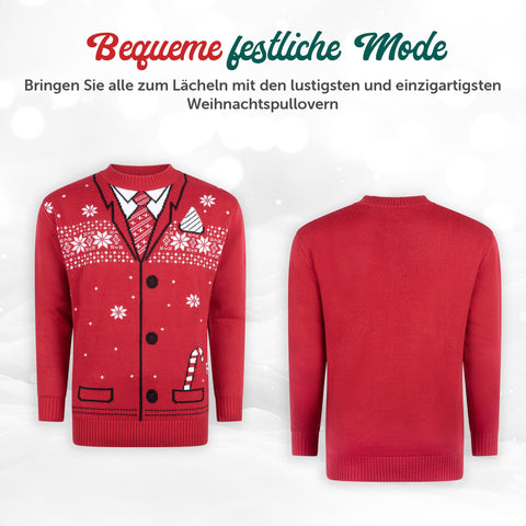 Bequeme festliche Mode: Weihnachtspullover Schick & Klassisch von vorne und hinten