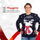 Passform Damen: Weihnachtspullover Oh Deer It's Christmas, unser Model ist 1,70 m groß und trägt Größe M