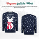 Bequeme festliche Mode: Weihnachtspullover Oh Deer It's Christmas von vorne und hinten
