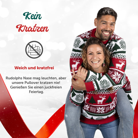 Kein Kratzen: weicher Weihnachtspullover Bunt & Gemütlich