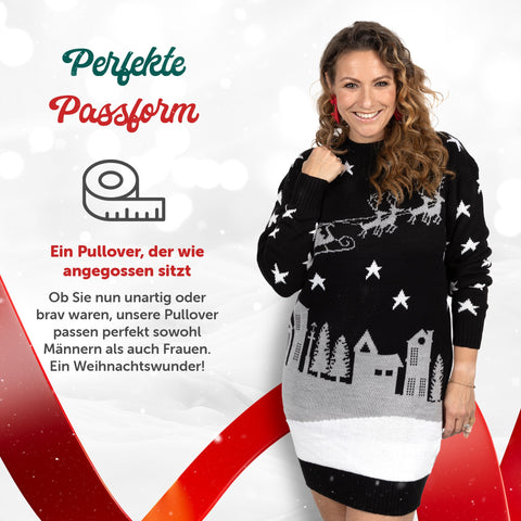 Perfekte Passform: Weihnachtskleid Weihnachtsmann bei Nacht