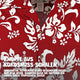 Knöpfe aus Kokosnuss-Schalen: Hawaiihemd Hawaii Blumen Rot im Detail