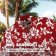 100% Baumwolle: Hawaiihemd Hawaii Blumen Rot