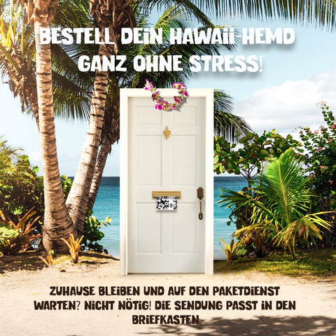 Ganz ohne Stress bestellt: Hawaiihemd Lanikai Blau passt in den Briefkasten