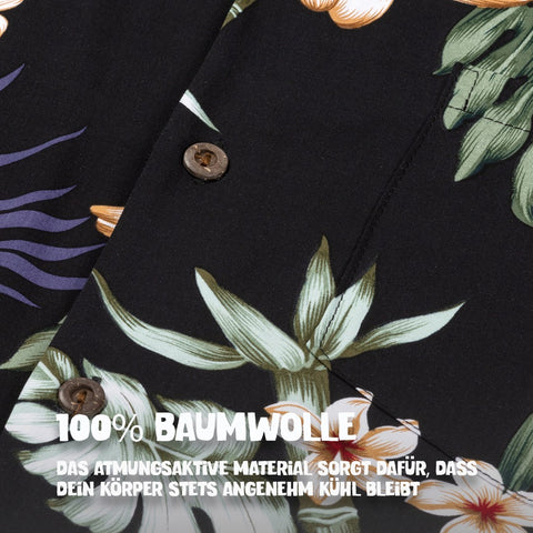 100% Baumwolle: Hawaiihemd Kona Sunset