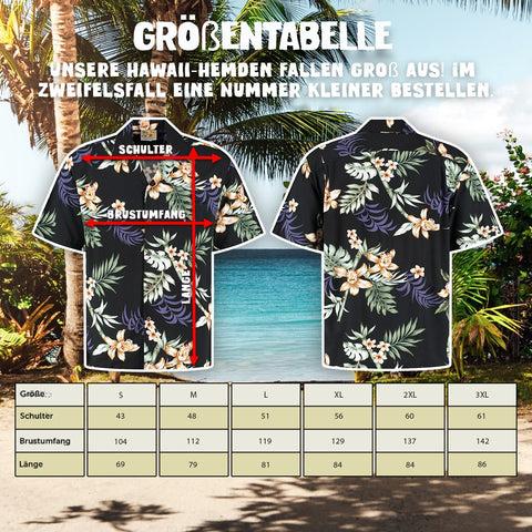 Größentabelle Hawaiihemd Kona Sunset