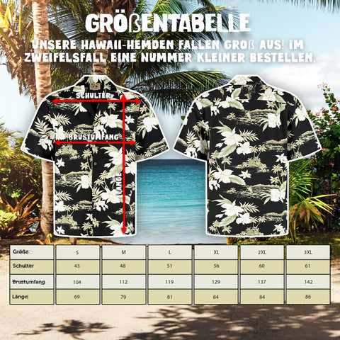 Größentabelle Hawaiihemd Maui Midnight