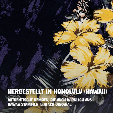 Hergestellt in Honolulu (Hawaii): Hawaiihemd Haleiwa Lila