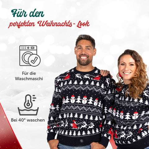Für den perfekten Weihnachts-Look: Weihnachtspullover Stilvolle Weihnachten, für die Waschmaschine geeignet