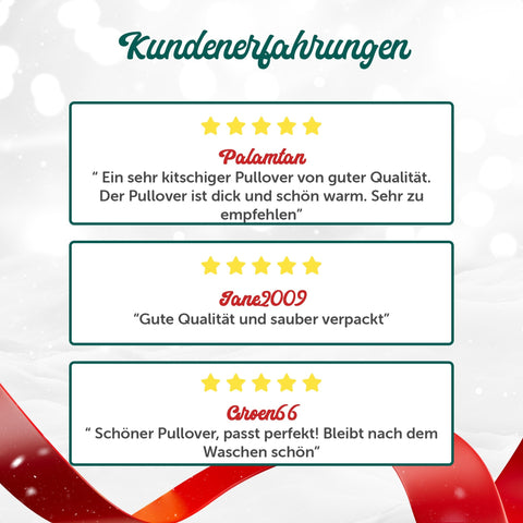 Kundenerfahrungen mit dem Weihnachtspullover Stilvolle Weihnachten