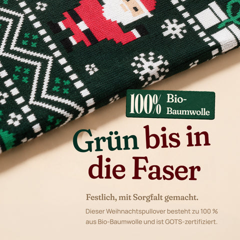 Der Perfekte Weihnachtspullover aus 100 % Bio-Baumwolle, GOTS-zertifiziert